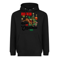 Black rockin around the christmas tree Heavyweight Hoodie - MaliasSmallBusiness