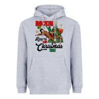 Heather Grey rockin around the christmas tree Heavyweight Hoodie - MaliasSmallBusiness