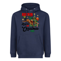 Navy rockin around the christmas tree Heavyweight Hoodie - MaliasSmallBusiness