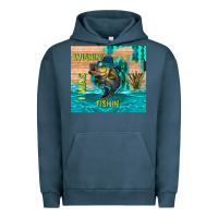 Pigment Midnight Navy wıshın i was fıshın Urban Hoodie - TumblerDesignByShophia