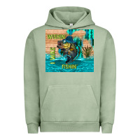Pigment Oil Green wıshın i was fıshın Urban Hoodie - TumblerDesignByShophia