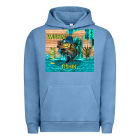 Pigment Pebble Blue wıshın i was fıshın Urban Hoodie - TumblerDesignByShophia