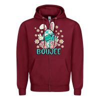Burgundy boujee  easter  egg Zipper Hoodie - MaliasSmallBusiness