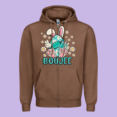 Boujee  Easter  Egg Zipper Hoodie Designed By Maliassmallbusiness