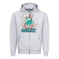 Heather Grey boujee  easter  egg Zipper Hoodie - MaliasSmallBusiness