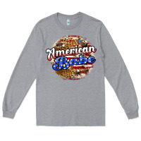 Heather Grey american babe Long Sleeve Tee - JahusDesignShop