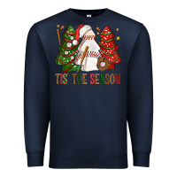 Navy tis' the season baseball christmas cakes bbs Premium Sweatshirt - BundleAndBundleShop