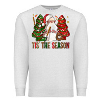 Oatmeal Heather tis' the season baseball christmas cakes bbs Premium Sweatshirt - BundleAndBundleShop