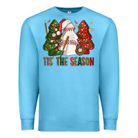 Ocean Blue tis' the season baseball christmas cakes bbs Premium Sweatshirt - BundleAndBundleShop