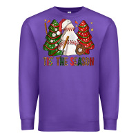 Purple tis' the season baseball christmas cakes bbs Premium Sweatshirt - BundleAndBundleShop
