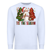 White tis' the season baseball christmas cakes bbs Premium Sweatshirt - BundleAndBundleShop