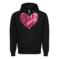 Black heart breast cancer Zipper Hoodie - MaliasSmallBusiness