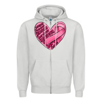 Dove Grey heart breast cancer Zipper Hoodie - MaliasSmallBusiness