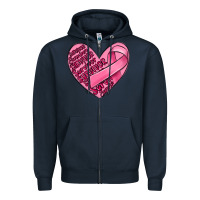 Navy heart breast cancer Zipper Hoodie - MaliasSmallBusiness