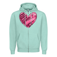 Seafoam heart breast cancer Zipper Hoodie - MaliasSmallBusiness