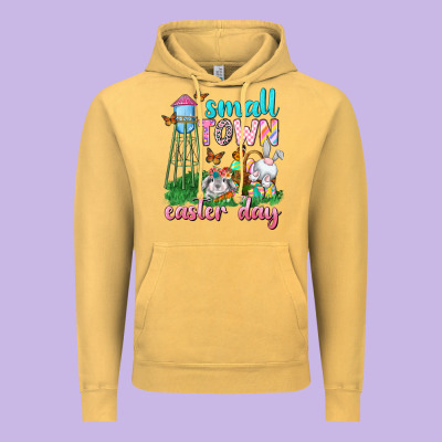 Small Town Easter Day Vintage Hoodie Designed By Neo Western
