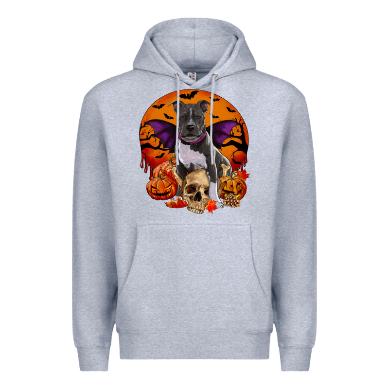 Halloween Pitbull Dog Premium Hoodie by RanaPortraitStore | Teevron