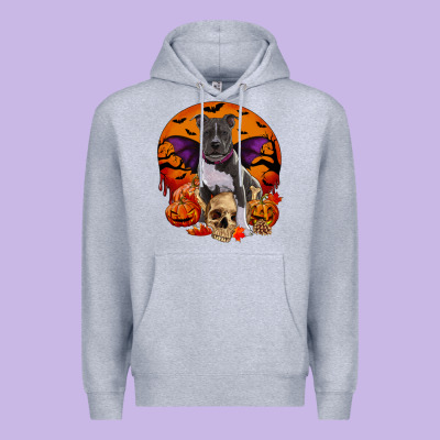 Halloween Pitbull Dog Premium Hoodie Designed By Ranaportraitstore