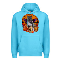 Ocean Blue halloween pitbull dog Premium Hoodie - RanaPortraitStore