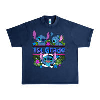 Navy preview flower stitch 1st grade Urban Heavy Tee - AdoDesignShop