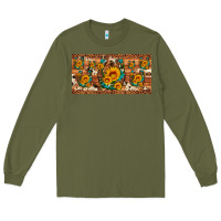 Army Green sunflower gemstone leopard cowhide horseshoe license plate Long Sleeve Tee - Artiststas
