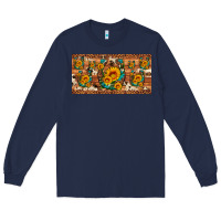 Navy sunflower gemstone leopard cowhide horseshoe license plate Long Sleeve Tee - Artiststas