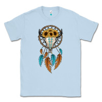 Dusty Blue dreamer catcher bull skull Classic Tee - JahusDesignShop