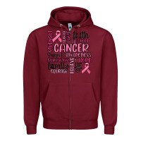 Burgundy cancer awareness Zipper Hoodie - MaliasSmallBusiness