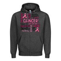 Charcoal Heather cancer awareness Zipper Hoodie - MaliasSmallBusiness