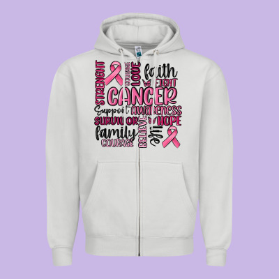 Cancer Awareness Zipper Hoodie Designed By Maliassmallbusiness