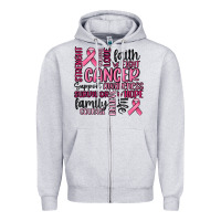 Heather Grey cancer awareness Zipper Hoodie - MaliasSmallBusiness