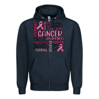 Navy cancer awareness Zipper Hoodie - MaliasSmallBusiness