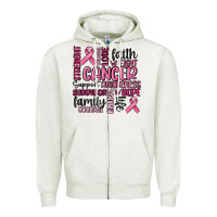 Oatmeal Heather cancer awareness Zipper Hoodie - MaliasSmallBusiness