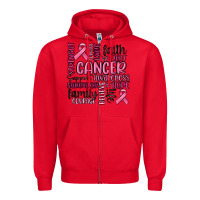 Red cancer awareness Zipper Hoodie - MaliasSmallBusiness