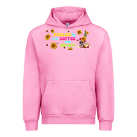 Fuchsia Pink fueled by ıced coffee and anxiety Urban Hoodie - TumblerDesignByShophia