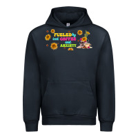 Navy fueled by ıced coffee and anxiety Urban Hoodie - TumblerDesignByShophia