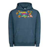 Pigment Midnight Navy fueled by ıced coffee and anxiety Urban Hoodie - TumblerDesignByShophia