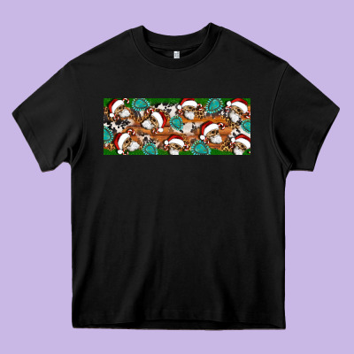 Santa Skeleton Christmas Heavy Core Tee Designed By Artiststas