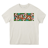 Cream Santa skeleton christmas Heavy Core Tee - Artiststas