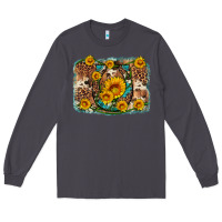 Smoke sunflower gemstone leopard cowhide horseshoe background Long Sleeve Tee - Artiststas