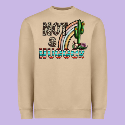 Not A Hugger Heavyweight Sweatshirt Designed By Cowhidedigitalart
