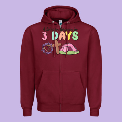 A Lot Can Happen In 3 Days Zipper Hoodie Designed By Maliassmallbusiness