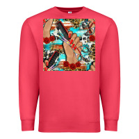 Cardinal hairdresser hand scissors and roses with serape leopard and cowhide se Premium Sweatshirt - BundleAndBundleShop