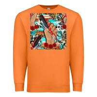 Carrot hairdresser hand scissors and roses with serape leopard and cowhide se Premium Sweatshirt - BundleAndBundleShop