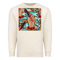 Sandshell hairdresser hand scissors and roses with serape leopard and cowhide se Premium Sweatshirt - BundleAndBundleShop