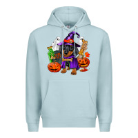 Blue Mist Halloween dachshund puppy dog Premium Hoodie - RanaPortraitStore