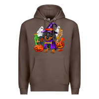 Coffee Halloween dachshund puppy dog Premium Hoodie - RanaPortraitStore