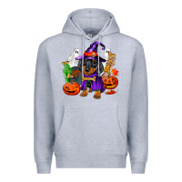 Heather Grey Halloween dachshund puppy dog Premium Hoodie - RanaPortraitStore