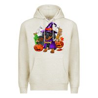 Oatmeal Heather Halloween dachshund puppy dog Premium Hoodie - RanaPortraitStore