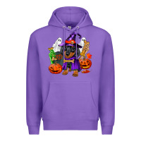 Purple Halloween dachshund puppy dog Premium Hoodie - RanaPortraitStore